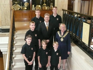 Mayor Cllr. Margaret Sheard with some members of the choir